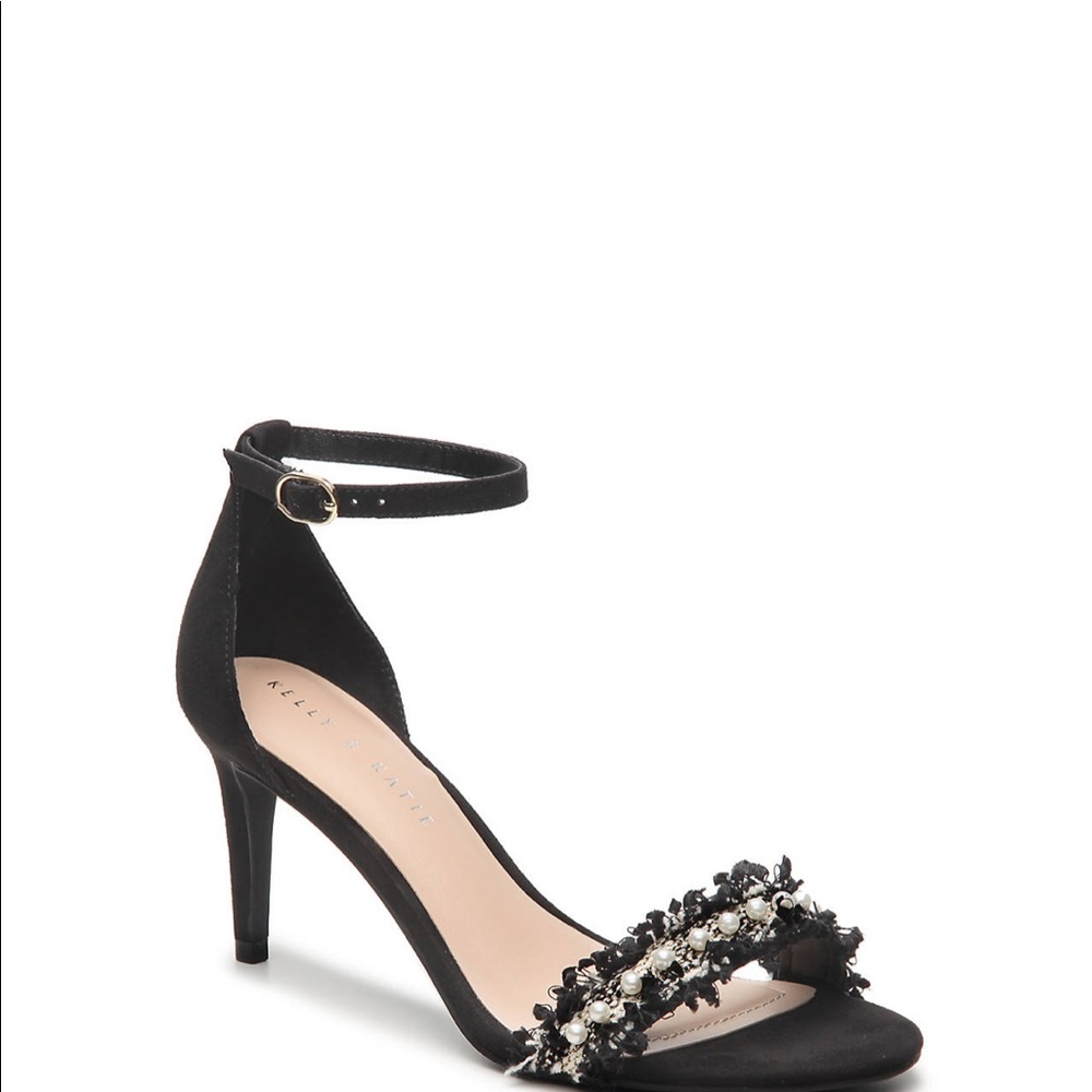 Kelly & Katie Kirstie Black Tweed Pearl Heel